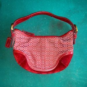 Burgundy Coach Mini Purse